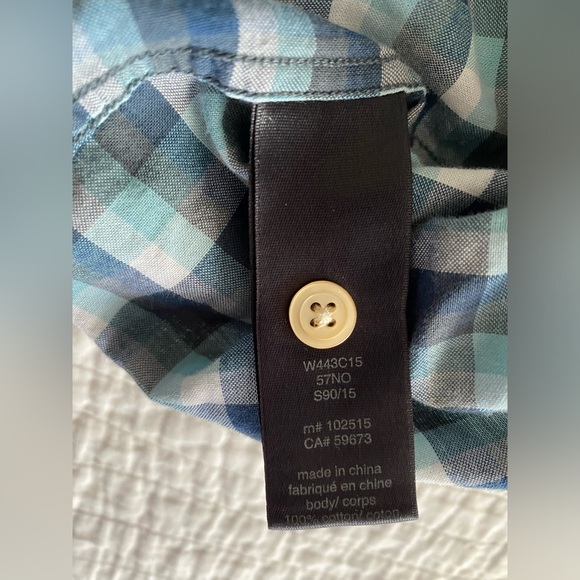 EUC John Varvatos Short Sleeve Striped Button Down Shirt Men’s Size Large - Picture 5 of 7